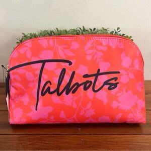 Talbots Pink Cosmetic Travel Bag with Floral Design
